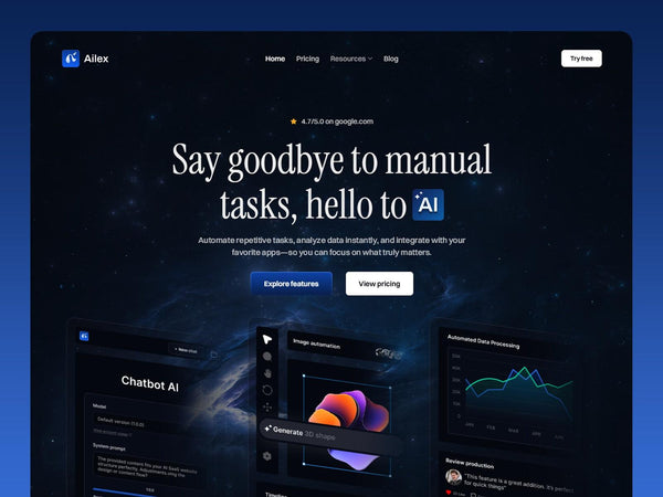 Ailex — AI, SaaS, Technology & AI Startup Framer Template