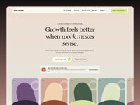 Aster People Studio template hero with a large editorial headline and five illustrated portrait panels