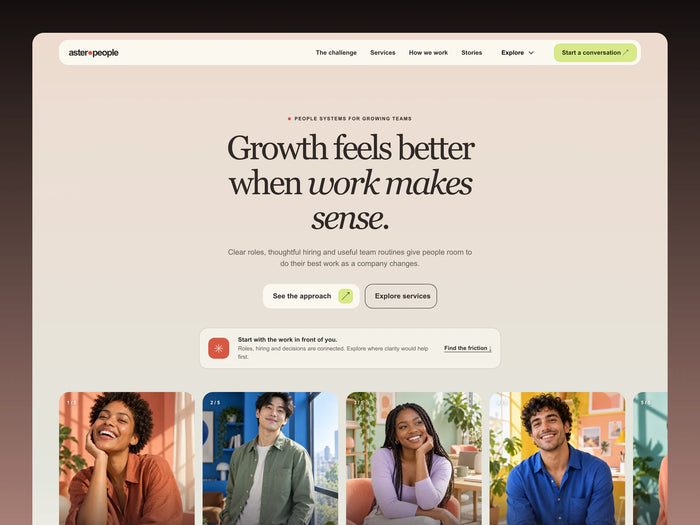 Aster People Studio – Website Template for AI Agents