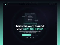Asterline website template preview with a dark interface, mint details, and workflow diagrams