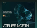 Atelier North website template preview — editorial forest green studio website