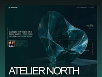 Atelier North website template preview — editorial forest green studio website