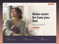 Auma template preview with a quiet portrait, journaling headline and three-step feature band