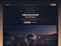 A dark Avenor workflow landing page with warm copper orbit artwork and a centered headline.