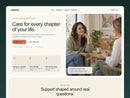 Avenra website hero preview with warm ivory panels, consultation photograph and three visit-stage cards