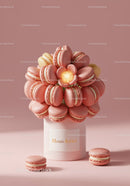 Elegant Macaron Bouquet in Stylish Pink Vase