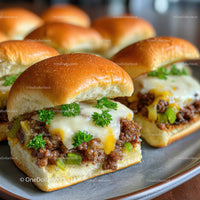 Juicy Beef Sliders with Melted Cheese and Fresh Herbs