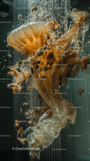 Dynamic Coffee Splash with Cream and Beans in Motion
