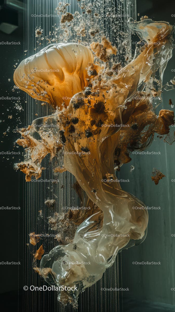 Dynamic Coffee Splash with Cream and Beans in Motion