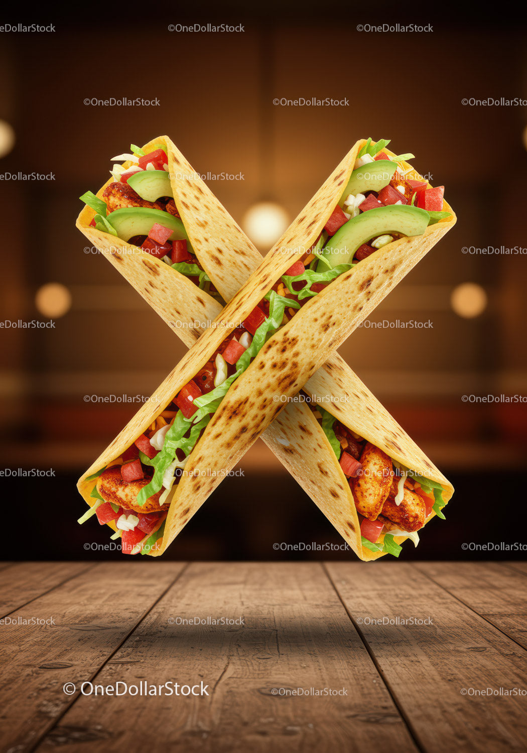 Two Grilled Chicken Wraps with Fresh Avocado and Lettuce