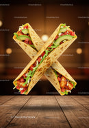 Two Grilled Chicken Wraps with Fresh Avocado and Lettuce