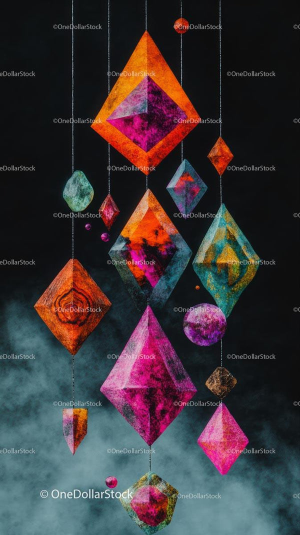 Kolorowe Geometryczne Ozdoby z Żywo Zawieszonymi Dekoracjami