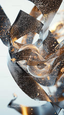 Elegant Metallic Ribbon with Glittering Particles in Celebration Setting