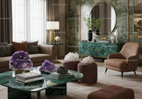 Elegant Living Room with Crystals and Modern Decor