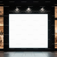 Large Blank Lightbox Display in Modern Retail Storefront