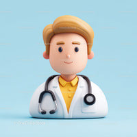 Friendly Doctor Figurine with Stethoscope for Healthcare Professionals