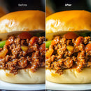 color grading preview with Moody Urban Food LUT Pack