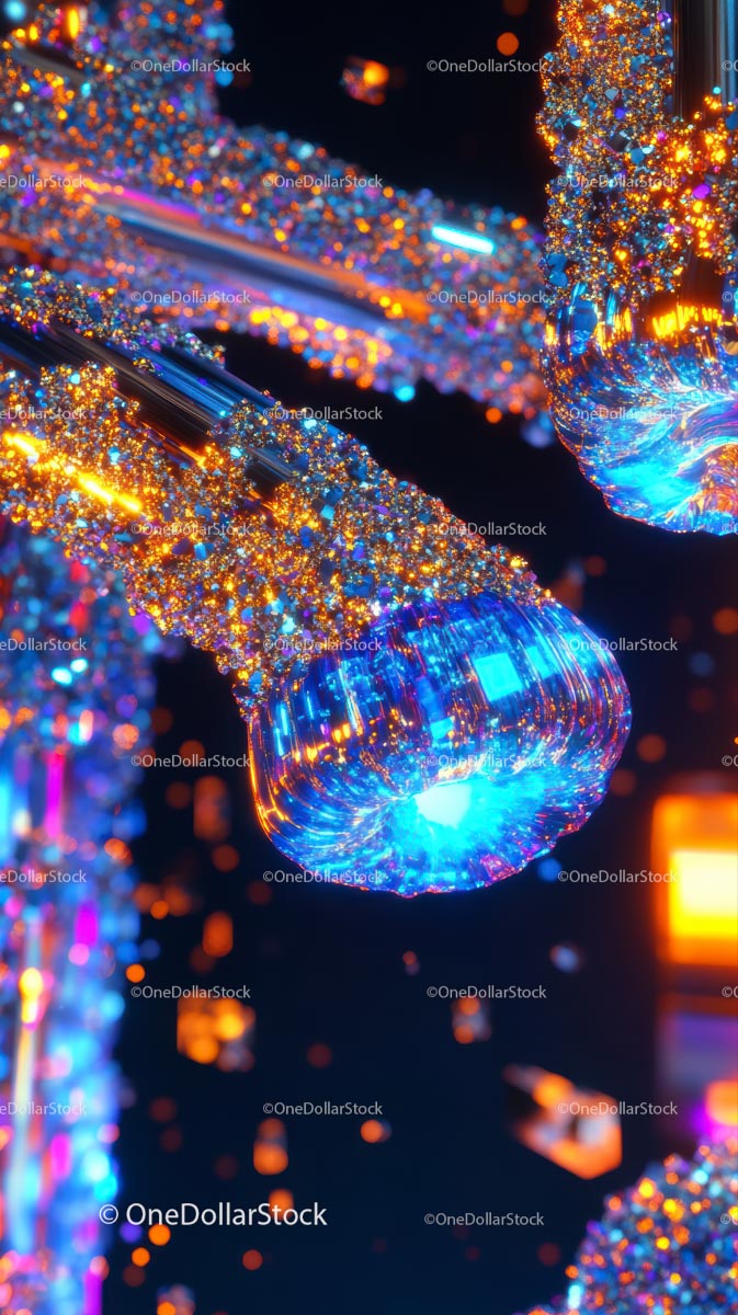 Vibrant Fiber Optic Light Display with Colorful Sparkles