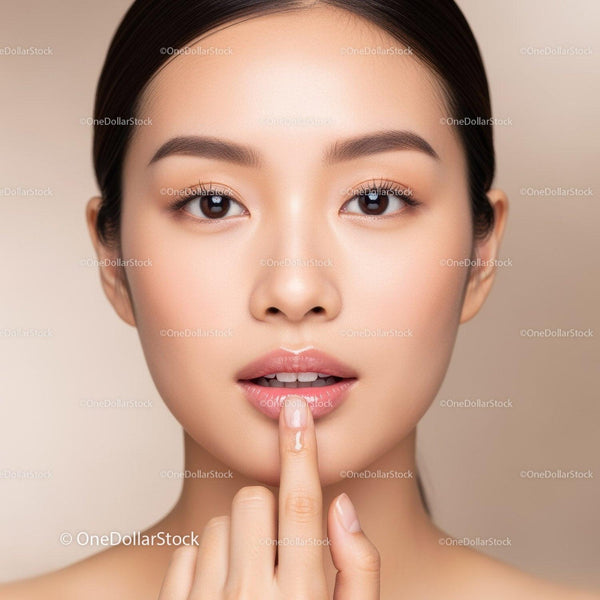 Elegant Woman with Flawless Skin and Natural Makeup
