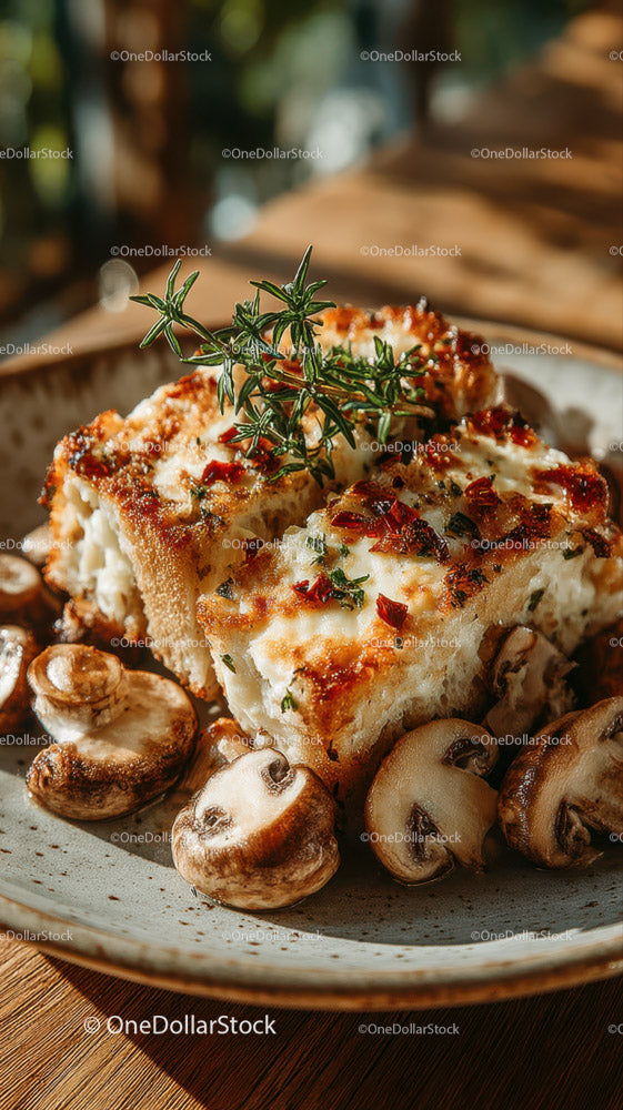 Sautéed Mushrooms with Garlic and Herbs Plate for Gourmet Cuisine