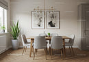 Contemporary Dining Room with Animal Artwork and Indoor Plant