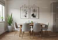 Contemporary Dining Room with Animal Artwork and Indoor Plant