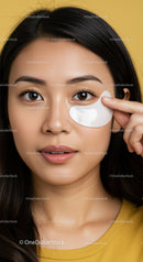 Young Woman Applying Eye Mask for Skincare Routine