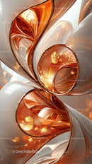 Futuristic Abstract Copper and Silver Metallic Swirls