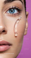 Close-up of Female Eye with Eyelash Curl and Skin Texture