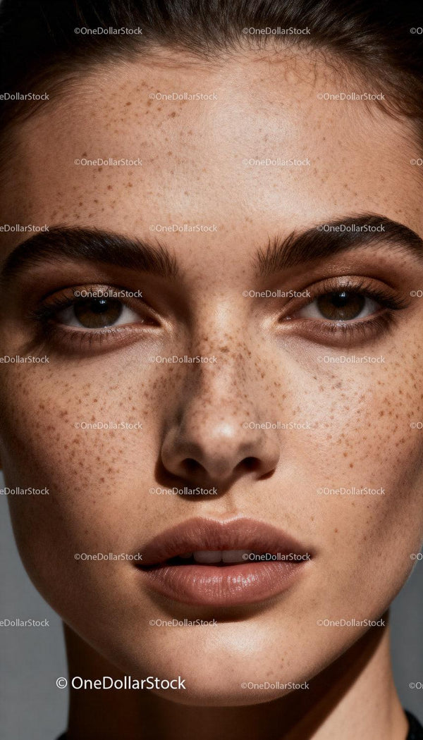 Zbliżenie na kobietę z naturalnymi piegami na twarzy