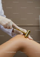 Close-Up of Laser Skin Treatment by a Healthcare Professional in a Medical Clinic