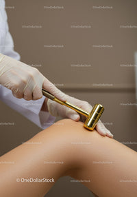 Close-Up of Laser Skin Treatment by a Healthcare Professional in a Medical Clinic