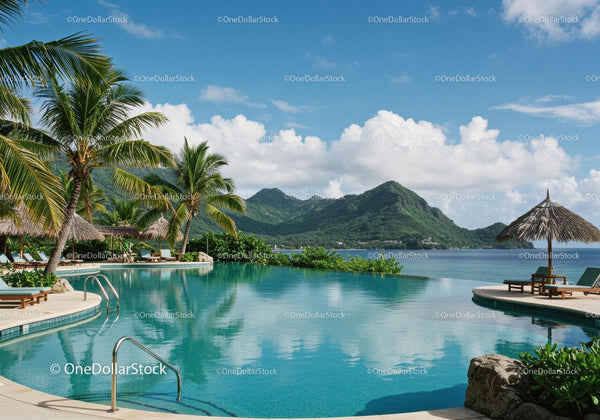 Tropical Paradise with Relaxing Infinity Pool and Scenic Mountain View