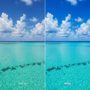 Before and after Ocean LUT Pack effect