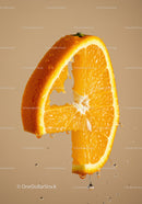 Fresh orange slice dripping with juicy water droplets