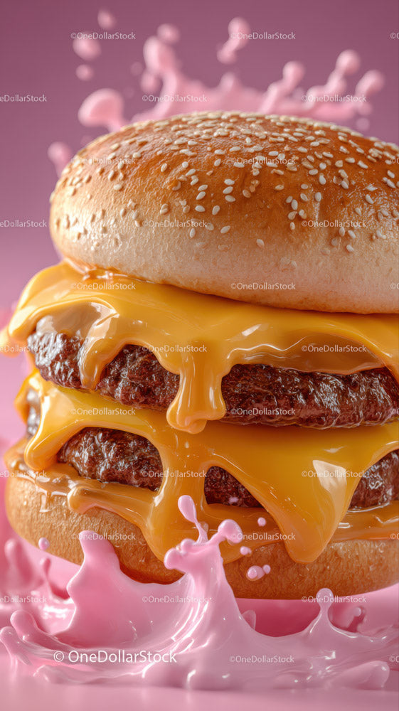 Juicy Cheeseburger with Melty Cheese and Sesame Bun