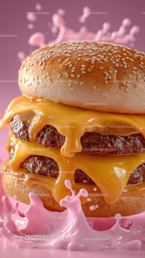 Juicy Cheeseburger with Melty Cheese and Sesame Bun
