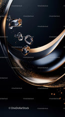 Luxury Water Splash with Metallic Accents in Dark Background