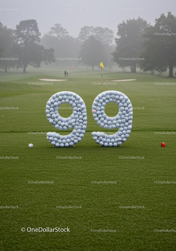 Wyświetlacz Dołka Numer 99 na Polu Golfowym