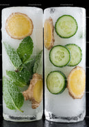 Frozen Ginger Mint and Cucumber Ice Cubes