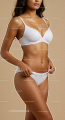 Elegant Woman Wearing White Lingerie for Fashion Photography