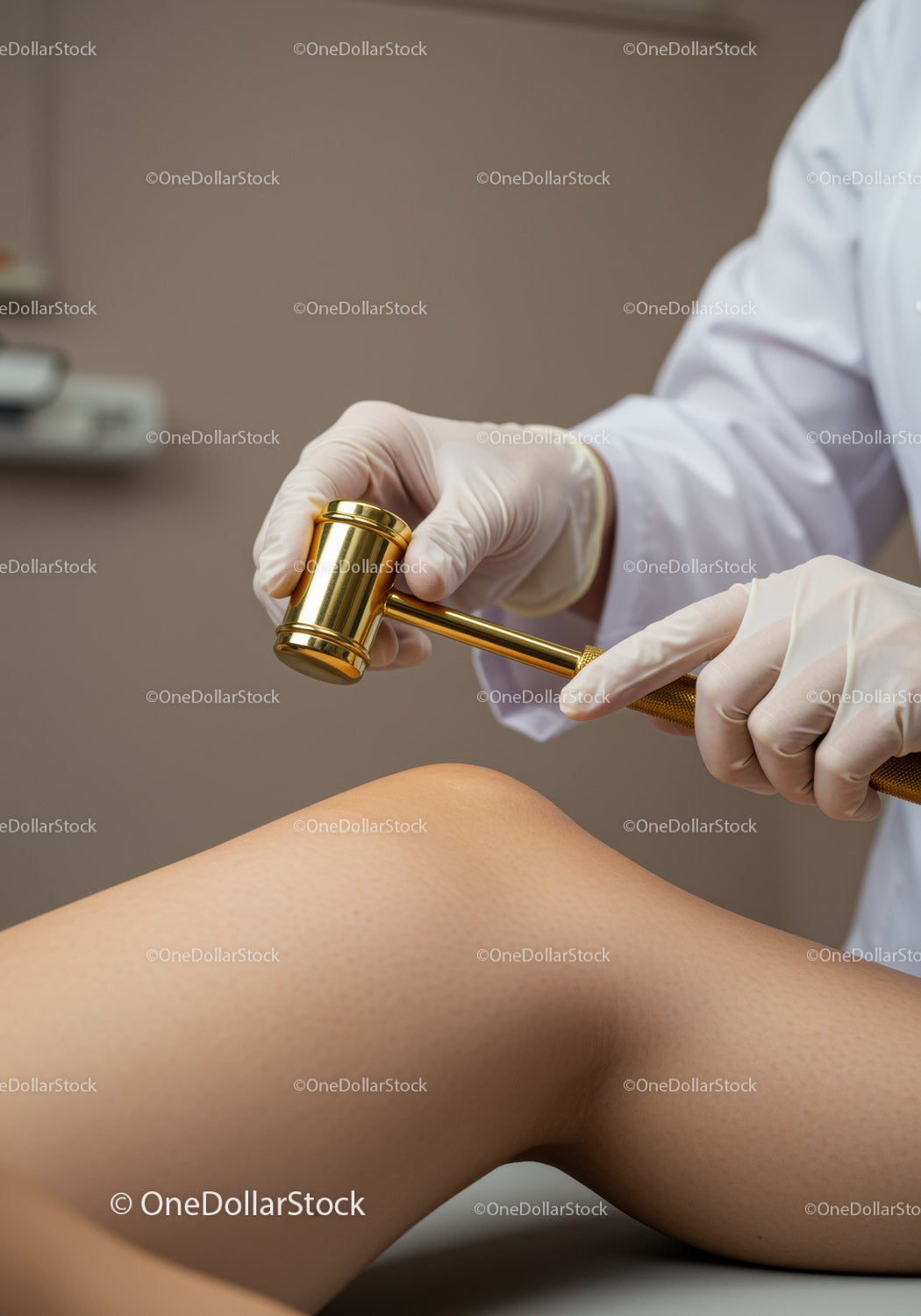 Doctor Holding Golden Gavel During Medical Examination