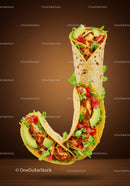 Tasty grilled chicken tacos with fresh vegetables