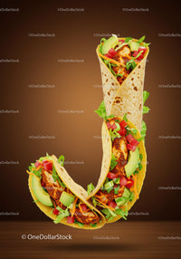 Tasty grilled chicken tacos with fresh vegetables