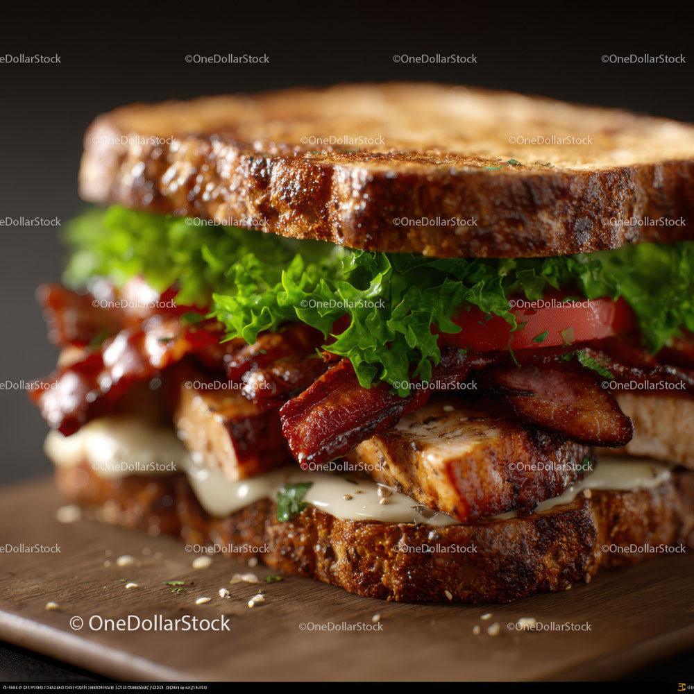 Gourmet Ham and Cheese Toastie with Bacon and Arugula