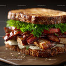 Gourmet Ham and Cheese Toastie with Bacon and Arugula