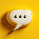 Modern Speech Bubble with Yellow Buttons on Bright Yellow Background