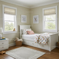 Elegant Nursery with White Bed and Natural Light for Kids Room