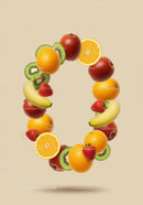 Vibrant Fruit Arrangement in Circular Floating Composition