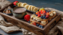 Colorful Fruit Toast with Berries Banana Slices and Coffee